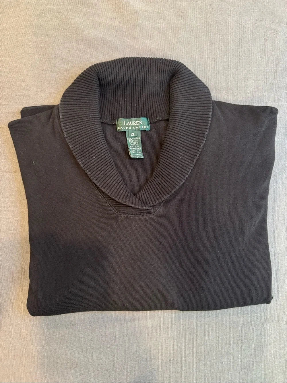 Lauren Ralph Lauren Women's Black Sweater with Neck Detail | Long Sleeve Size XL